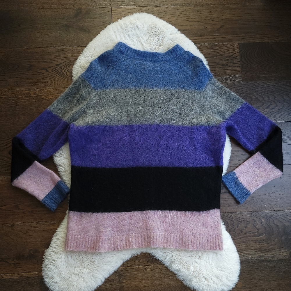 Acne Studios Albah Multi Stripe Mohair Wool Oversized Sweater - Picture 11 of 13